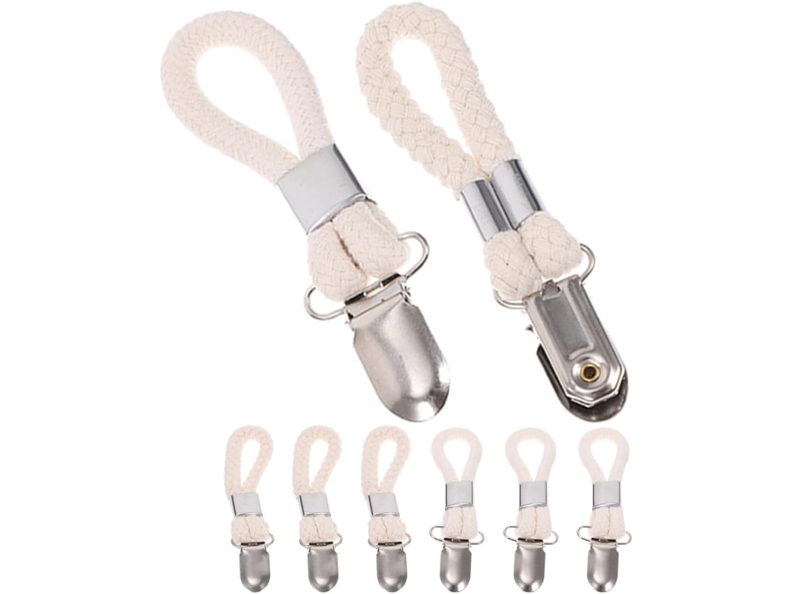 Toyvian Conjunto De 8-prendedores Toalha Ferro Branco Para Toalhas Mão E Chá Ganchos Multiuso Fáceis Pendurar Banheiro