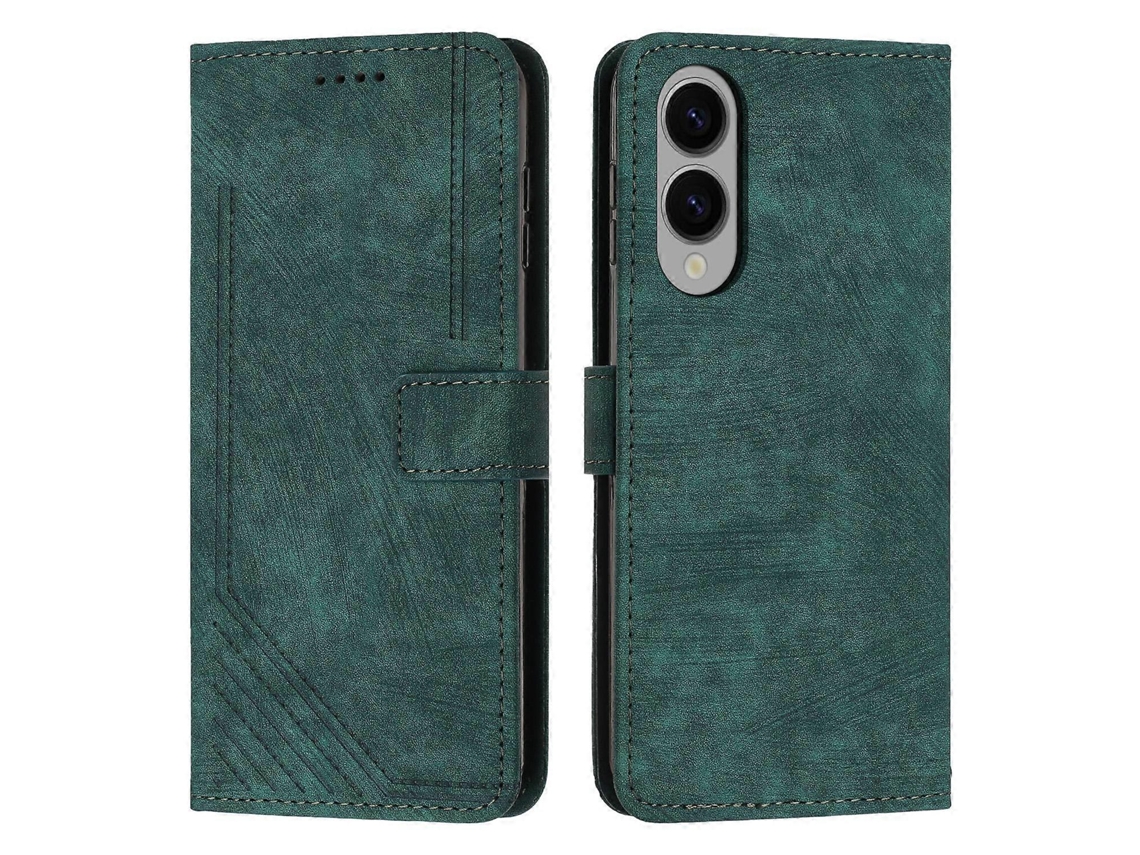 Capa De Couro Com Padrão Listrado E Cordão Longo Para Samsung Galaxy S25 Edge 5g