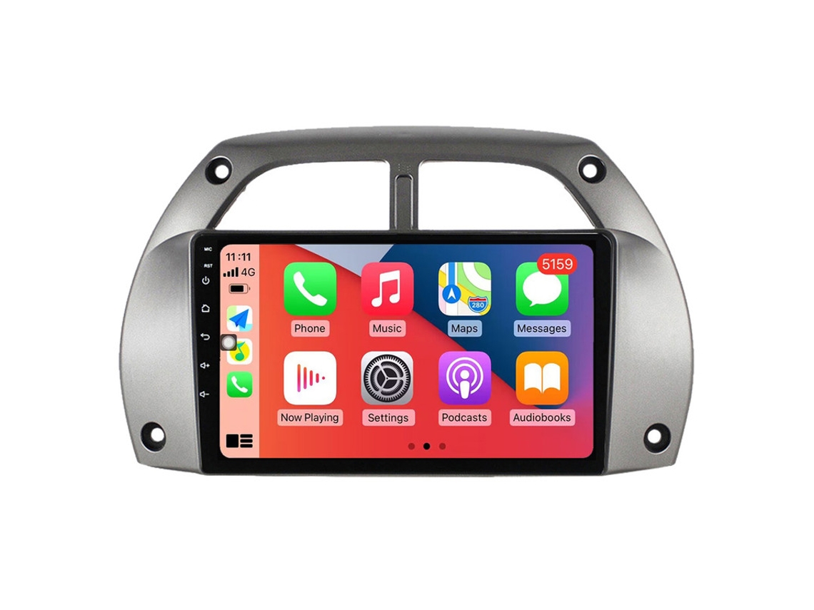 Auto Rádio Carro Bluetooth Autoradio 8GB RAM 128G ROM CarPlay Navegação GPS Ecrã Táctil RoverOne para Toyota RAV4 2 CA20 CA20W XA20 2000-2003  