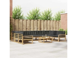 Vidaxl Conjunto De Sofás Para Exterior 10 Unid. Branco E Antracite