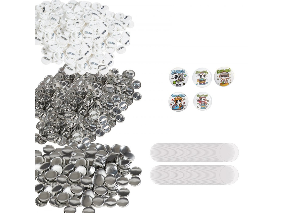 Conjunto De 500 Peças Para Fabricação De Botões E Distintivos De 25 Mm Tekmaquinas