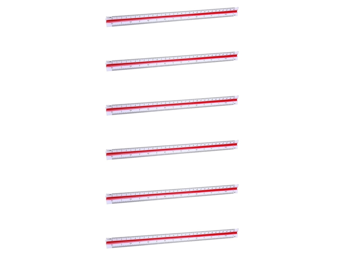 Régua Triangular De Plástico Para Escala 6x: 1:20, 1:25, 1:50, 1:75