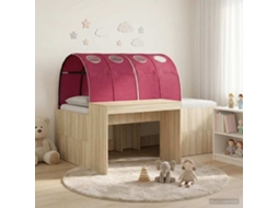 Vidaxl Cama Com Túnel 3 Unid. Carvalho Sonoma E Vermelho