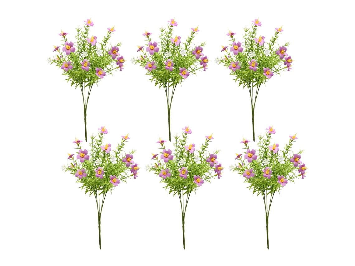 Laxiscreed Flores Artificiais Daisy-lotus Pack De 6 Para Decoração De Interior