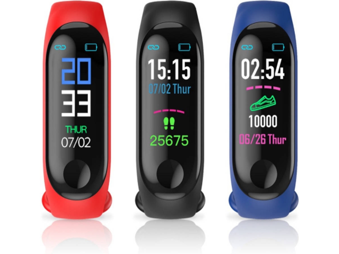 Pulseira Desportiva WJS YP0002 (Monitor Cardíaco - Pedómetro - Vermelho)