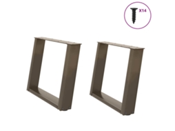 Vidaxl Pés Para Mesa De Centro Em Formato De U, 2 Peças, Aço Natural, 70x(42-43) Cm, Aço