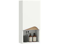 Armário de Banheiro de Parede com porta soft close e prateleira aberta 30x17x67cm branco BTFORUS