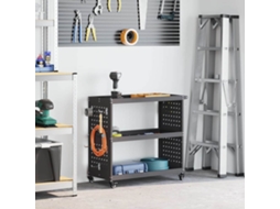 Vidaxl Carro De Ferramentas Preto 75 X 35 X 73 Cm Aço Laminado A Frio