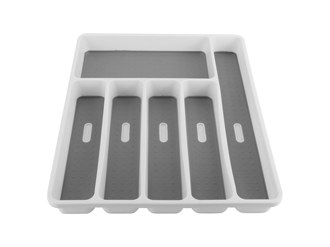 Organizador de Gaveta para Talheres Bandeja de Compartimentos Pp+tpr Antiaderrapante 40.5x32.4x4.4cm | S/MARCA