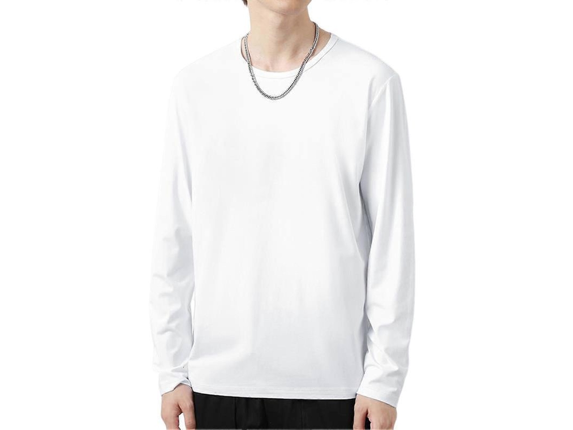 Camiseta masculina de manga longa com gola para inverno, tamanho 5XL, casual, algodão | S/MARCA