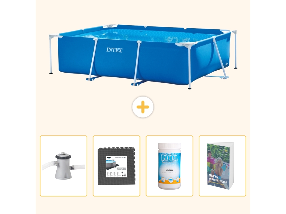 Piscina com Estrutura Retangular 220x150x60 Cm 5 peças Scb125 INTEX