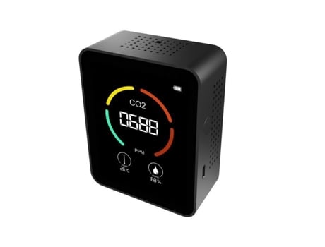 Detector portátil de dióxido de carbono, monitor multifuncional de temperatura e umidade para escritório doméstico ROKOO