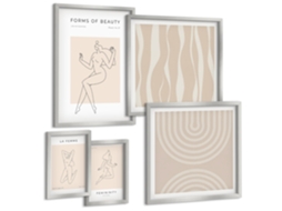 Conjunto De Pinturas Formas Minimalistas De Beleza Espelharte (5 Peças)