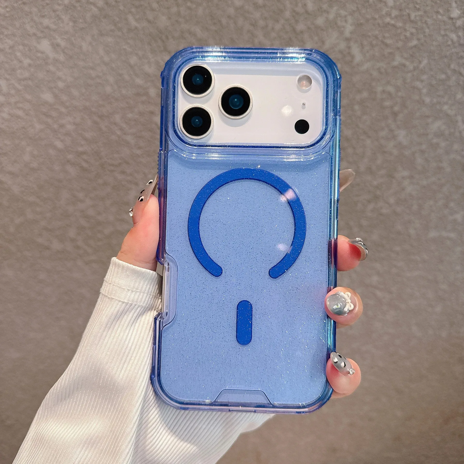 (azul, Iphone 16 Pro) Capa De Celular 3 Em 1 Espessa, Capa Protetora Magnética À Prova De Quedas