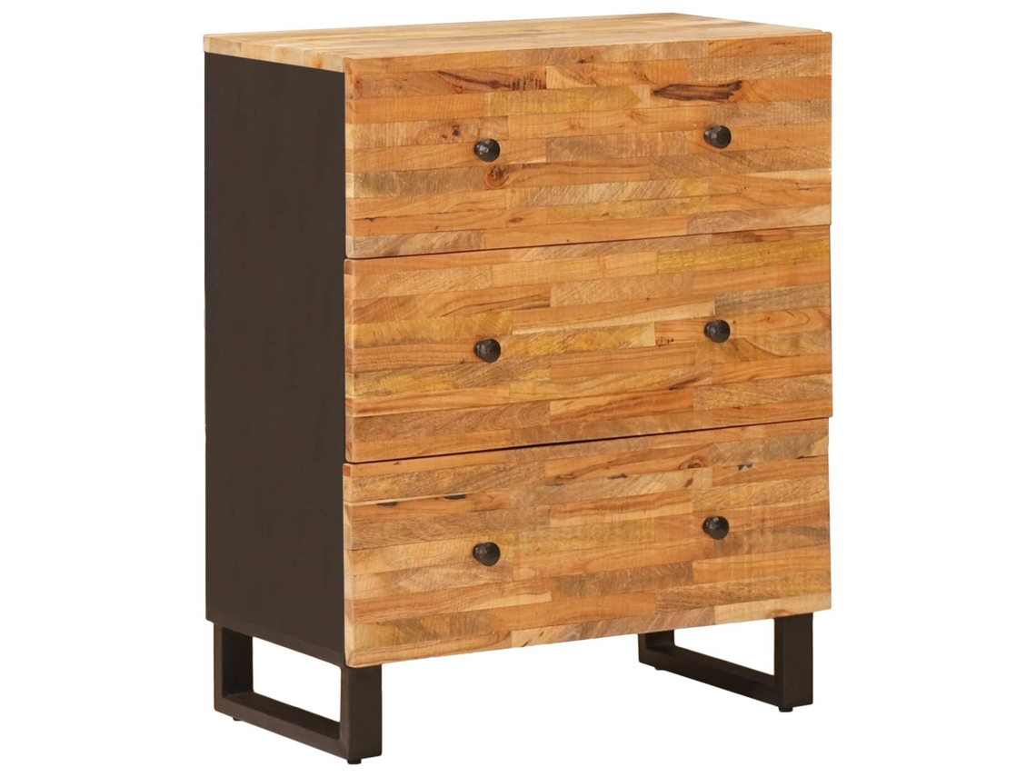 Vidaxl Buffet De Armazenamento 60 X 33 X 75 Cm Madeira De Manga Maciça