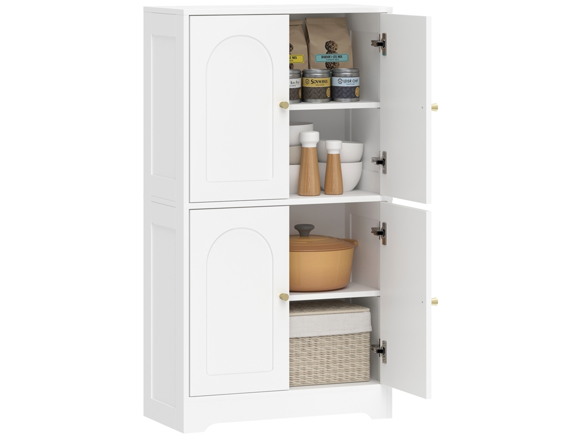 Armário de Cozinha Alto com 2 Prateleiras Ajustáveis, 60x30x110cm Branco BTFORUS