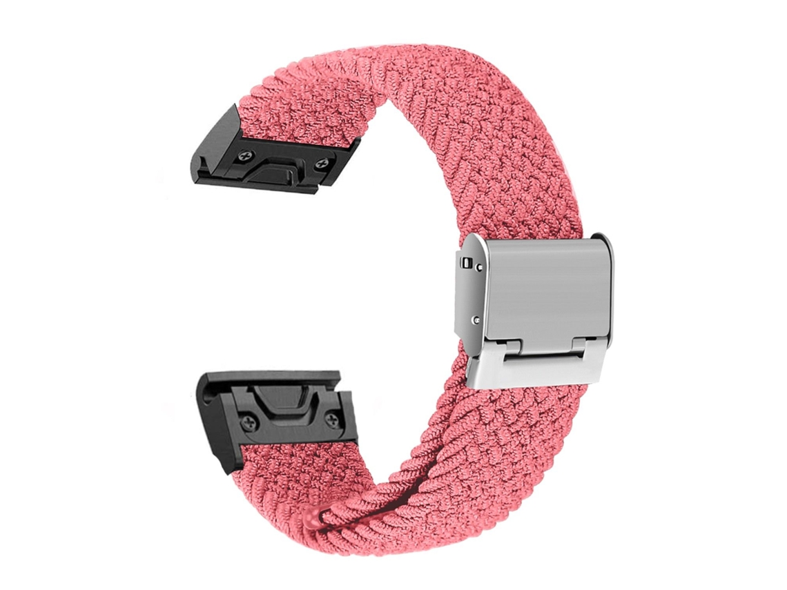 Bracelete entrançada Solo loop ajustável para Garmin D2 Delta Rosa