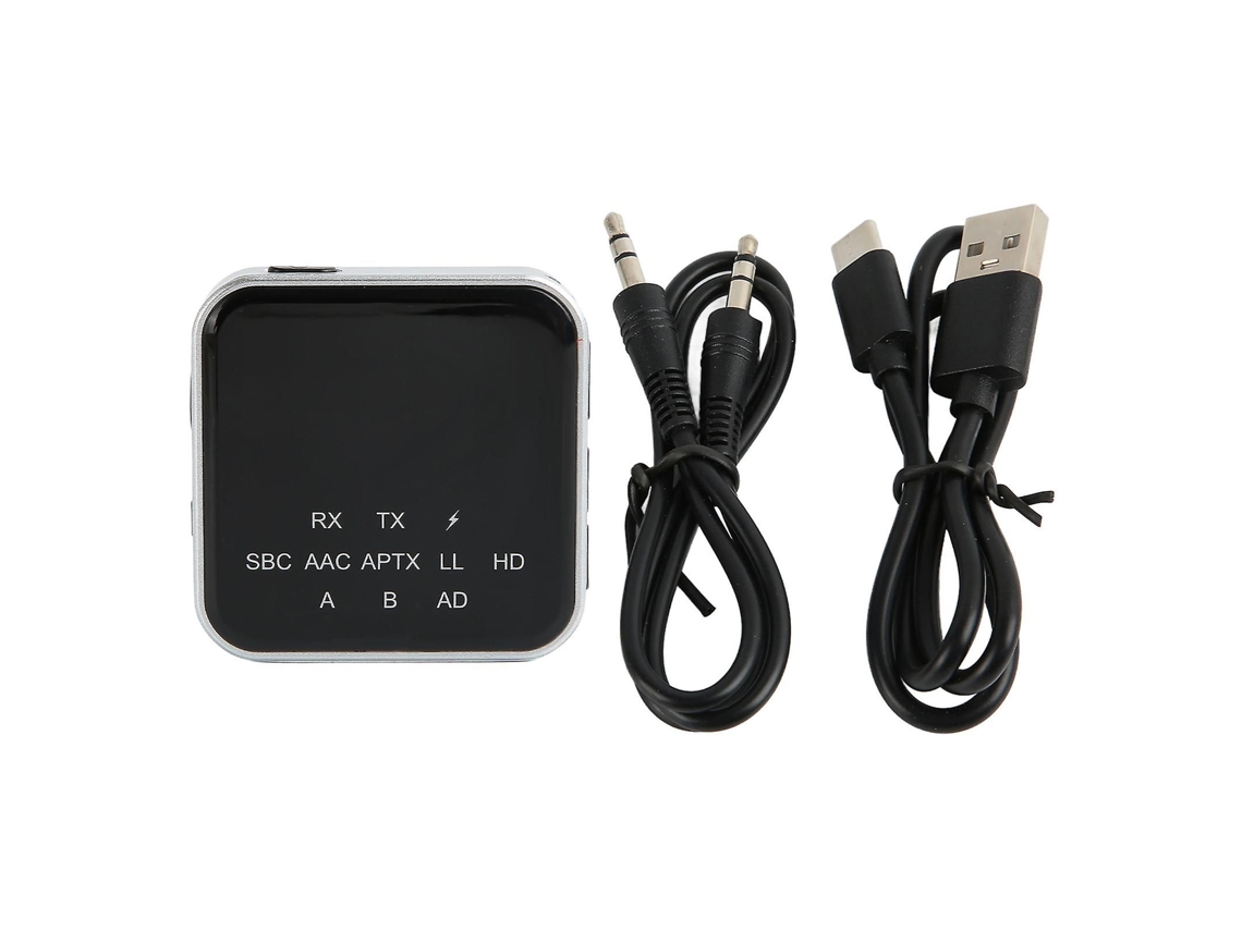 Transmissor E Receptor Bluetooth Multifuncional De Baixa Latência 2 Em 1 Com Interface Aux De 3,5 Mm Para Tv E Pc.
