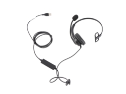 Auriculares mono confortáveis e leves com cancelamento de ruído e cabo USB para centros de chamadas, escritórios e computadores | S/MARCA