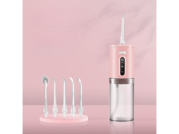 Irrigador Oral Portátil Sem Fio, 3 Modos De Funcionamento, 5 Bicos , À Prova De Água Ipx7, Recarregável,280ml Rosa Hexinyigjly
