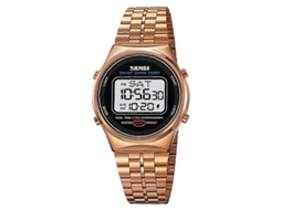 Skmei 1882 Relógio de pulso digital multifuncional masculino, à prova d'água, 30 m, luminoso, aço inoxidável Hengrongshen