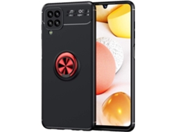 Capa Anel Proteção Robusta para Samsung Galaxy A12 HONGWE. Pele Sintética Textura Macia Magnética
