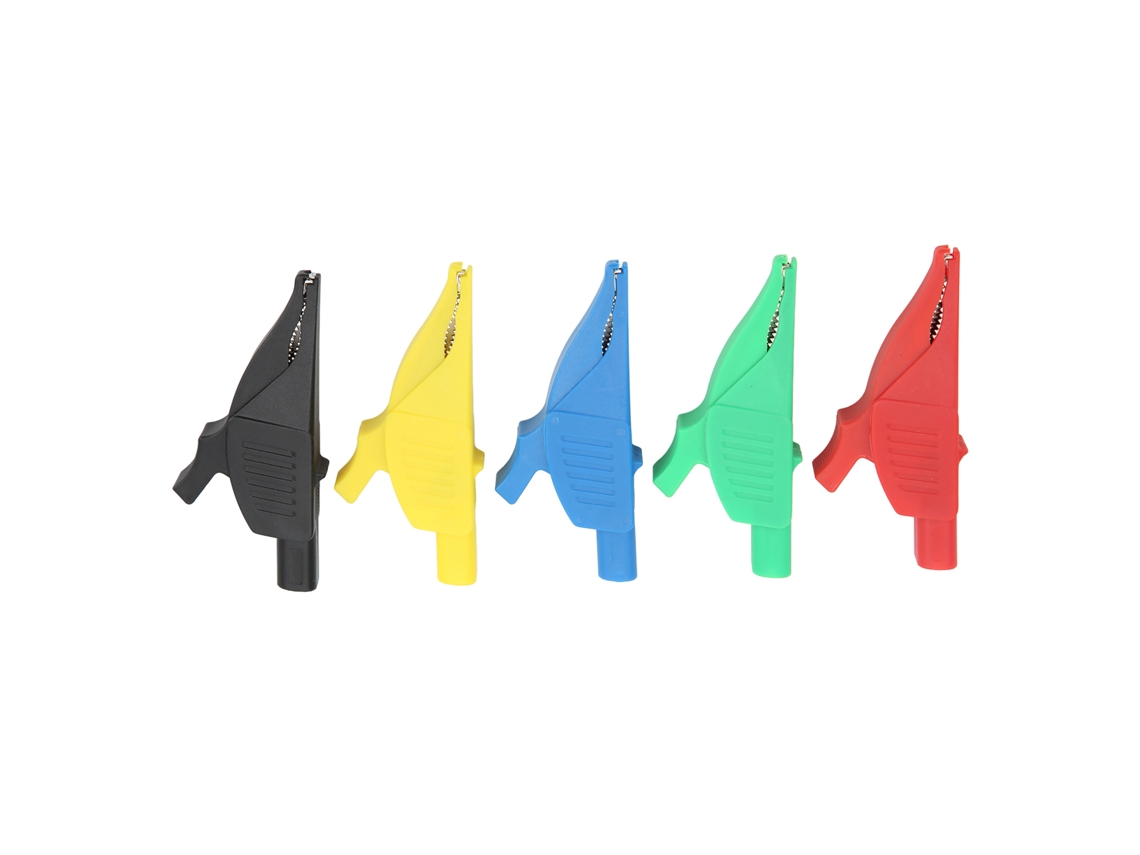 Clips de Teste Elétrico Isolados 5 Cores com Conector Banana 4mm S/MARCA