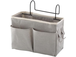 Bolsa de lona impermeável Slowmoose para pendurar na cabeceira da cama, organizadora para casa, mesa e escola (Cinza)