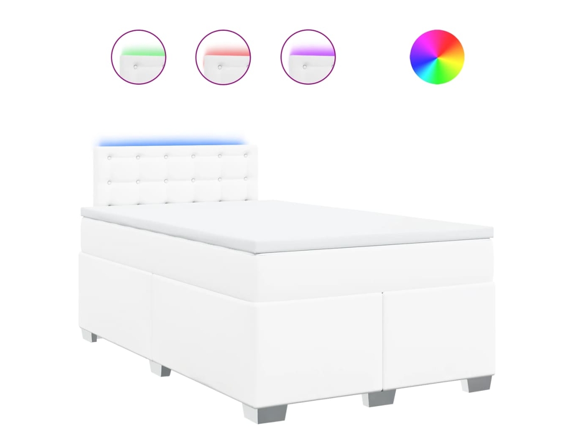 Box Spring Bed, Box Spring Beds Vidaxl Branco Couro Artificial (120 X 190 Cm)