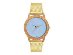 Relógio de quartzo unissex para casais com pulseira de silicone e mostrador simples (dourado)