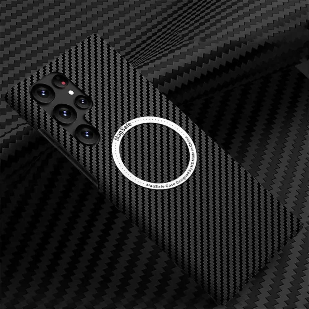 (preto, Galaxy S24 Ultra) Capa Ultrafina De Fibra De Carbono Para Celular Com Função De Carregamento Magnético, Capa Protetora Fosca.