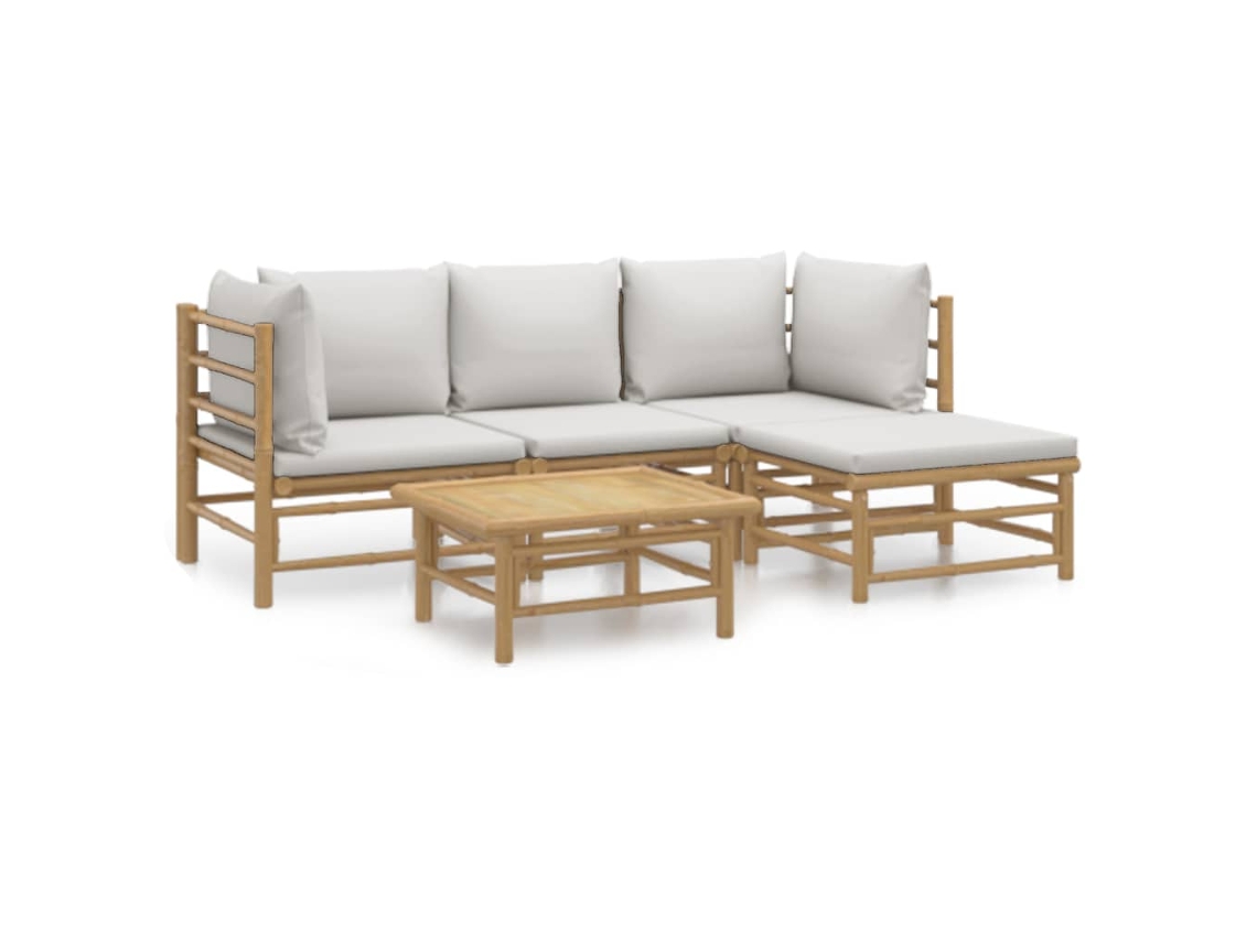 Conjunto 1 Conjunto Lounge De Jardim Vidaxl Marrom Bambu (55 X 65 X 30 Cm)