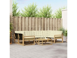 Vidaxl Conjunto De Sofás Para Exterior 7 Unid. Branco E Creme