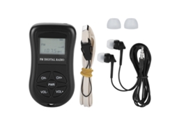 Rádio Digital Portátil Mini Com Lcd, Fones De Ouvido E Cordão Personalizado
