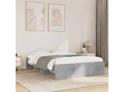 Estrutura De Cama 135x190 Cm Derivados De Madeira Cinza Cimento