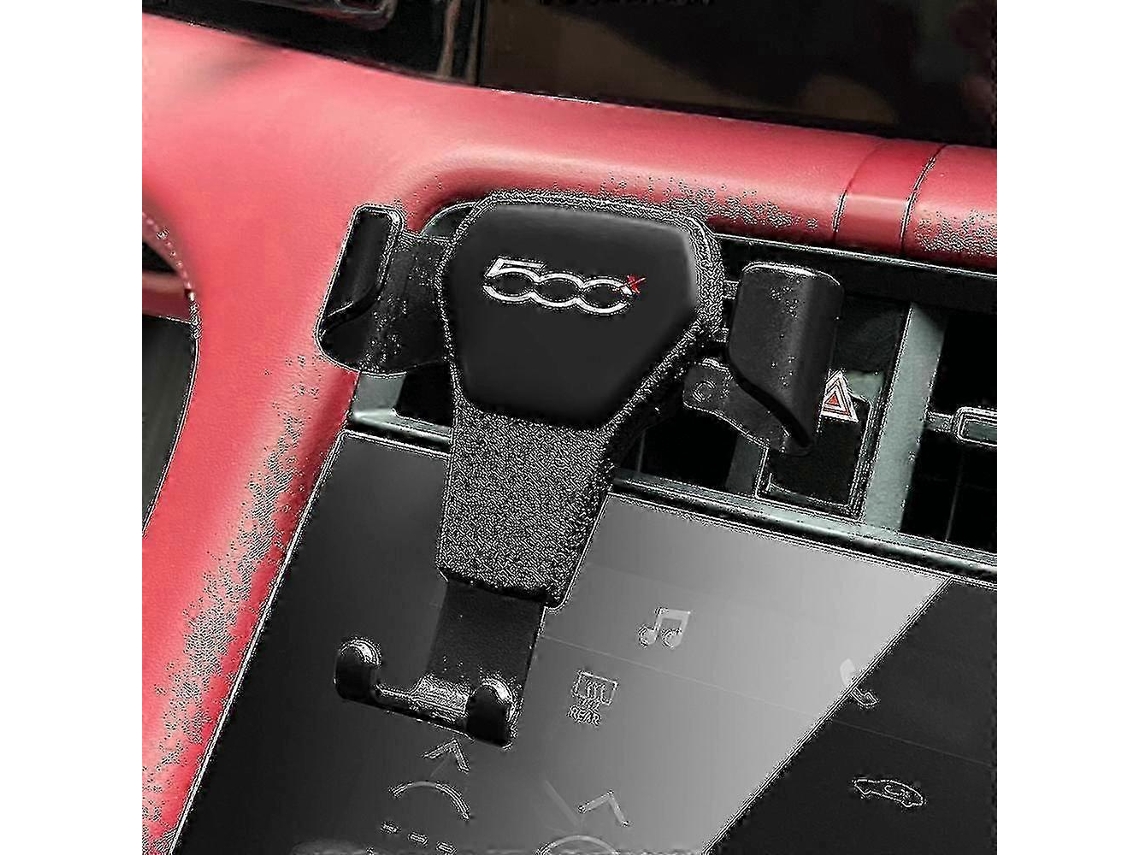 Suporte Ajustável Para Celular Na Saída De Ar Do Carro (compatível Com Fiat 500x, Preto) Compatível Com Fiat 500, 500c, 500x, 500l, Abarth E 695 - Ace
