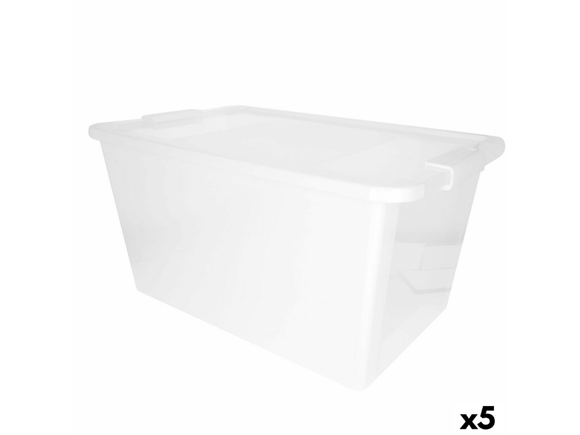 Caixa De Armazenagem Com Tampa Curver Plástico Branco 40 L 55 X 28 X 35 Cm (5 Unidades)