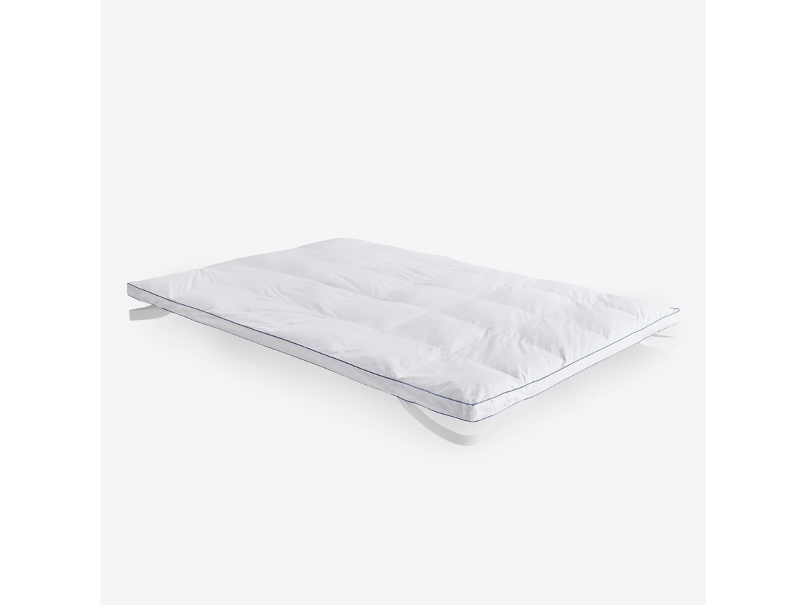 Topper de penas PIKOLIN HOME Conforto e Extra Transpirável e Capa 100% algodão (150 x 190cm - 5cm de altura)