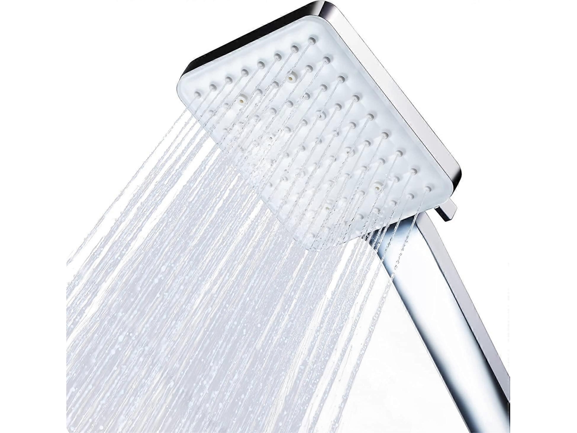 Ducha de Alta Presión Cuadrada Universal Ajustable 6 Modos Sustitutable Robusta para Baño Cromada