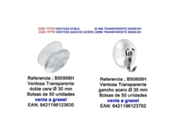 Brinox ventosa doble 30 mm transparente b50956h