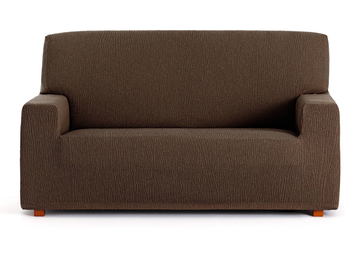 Capa de Sofá 3 Lugares EYSA Premium Troya Tecido Elástico (210 x 70 x 110 cm - Poliéster e Algodão - Marrón)
