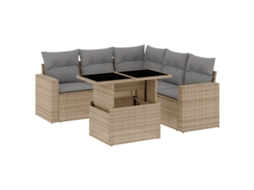 Garden Sofa Set, Garden Sofa Sets Vidaxl Bege Rattan / Vime (n/a)