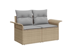 Vidaxl Conjunto de Sofá de Jardim 6 Pcs Bege Rattan Sintético