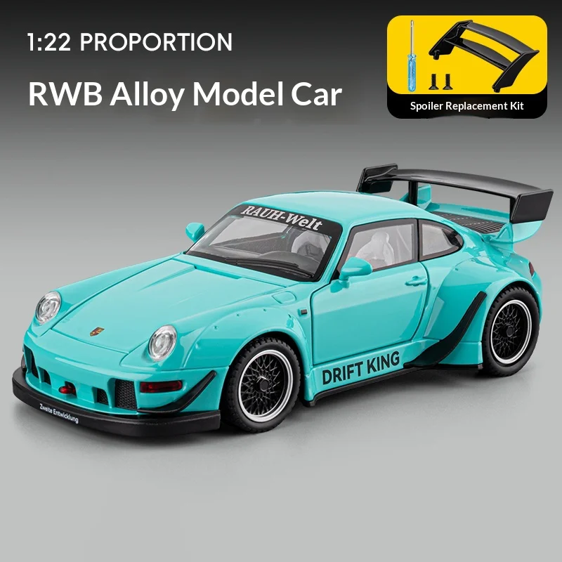 (azul) Modelo De Carro Esportivo De Liga Metálica Rwb Em Escala 1:22 Com Mecanismo De Fricção