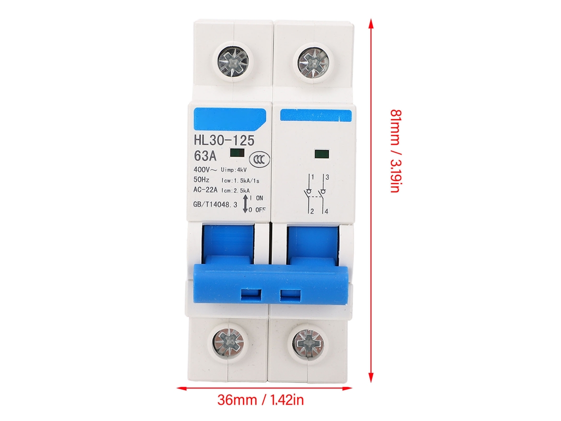 Interruptor Isolador Laxiscreed 2p 400v 63a Para Instalações Elétricas Seguras