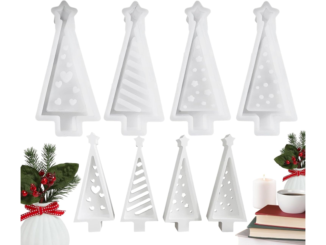 Molde Vela Em Formato De Árvore De Natal