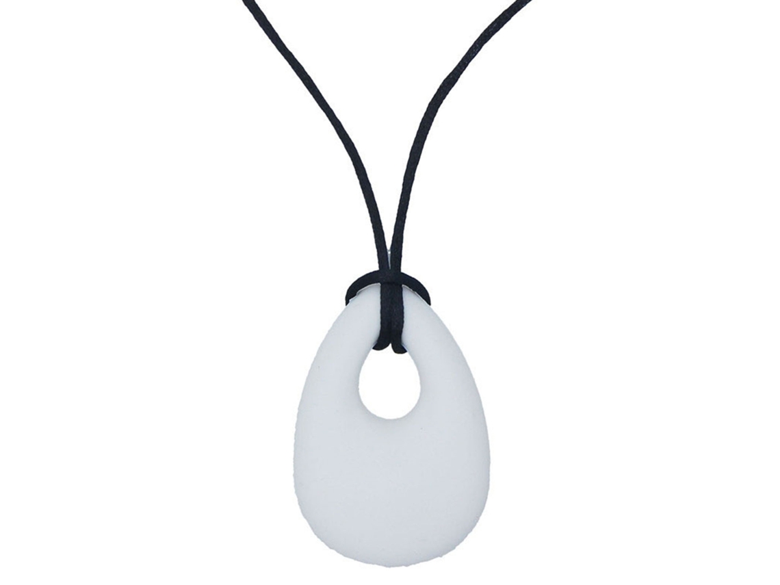 Colar De Mastigação Para Bebê Gotinha Silicone Macio Infantil Branco Brincão Sensorial