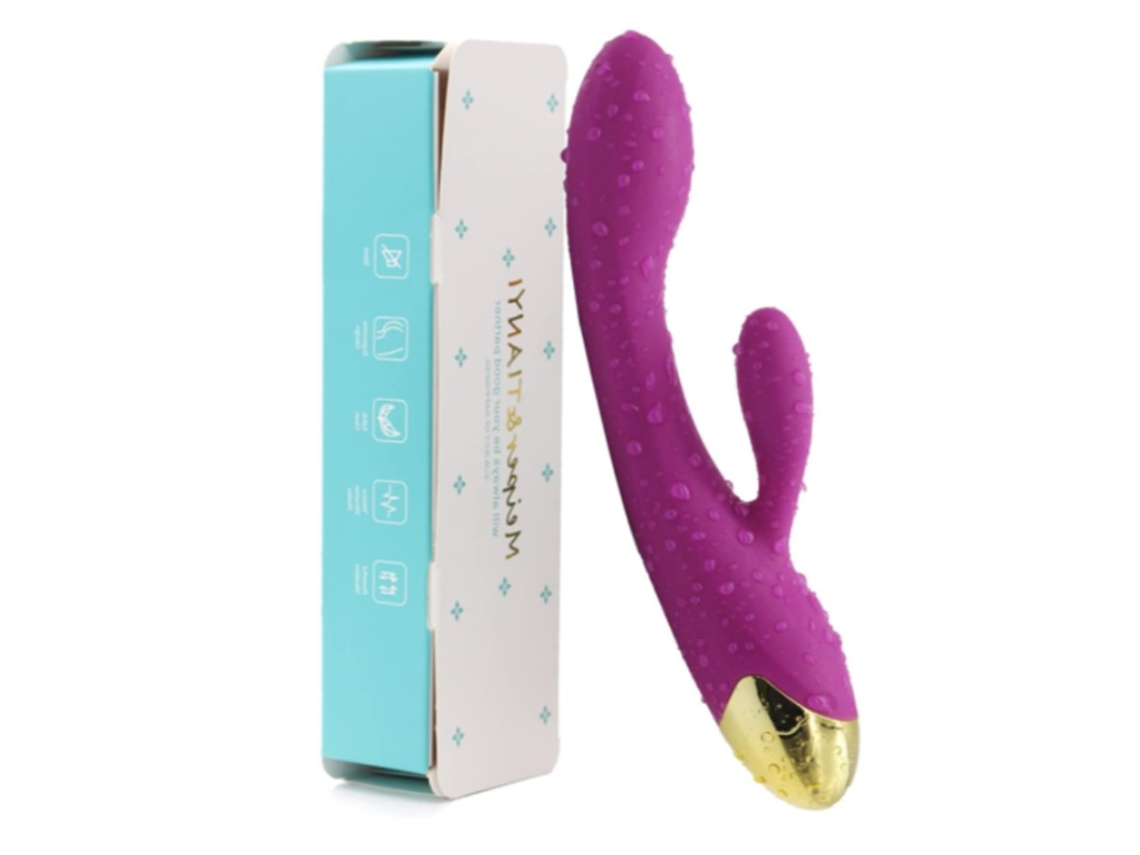 Vibradores Femininos, Dildo Sexual Feminino com Anéis Penianos, Brinquedos Sexuais, 10 Modos de Vibração, Roxo
