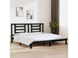 Vidaxl Estrutura de Cama 200x200 Cm Pinho Maciço Preto