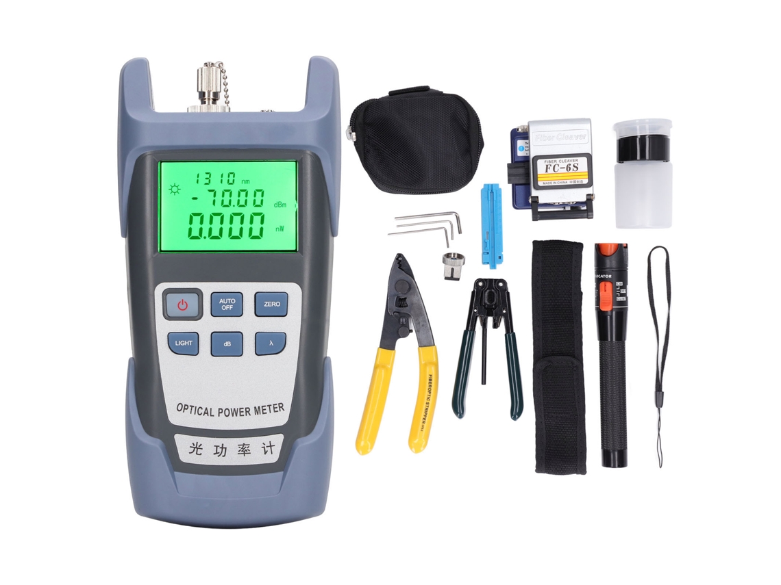 Conjunto De Ferramentas Medidor De Potência De Fibra Óptica -70~+10dbm